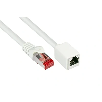 Image de Good Connections RNS Câble d&#039;extension de patch RJ 45 (M) pour (F) 10 m SFTP, PiMF CAT 6 moulé, sans crochet blanc