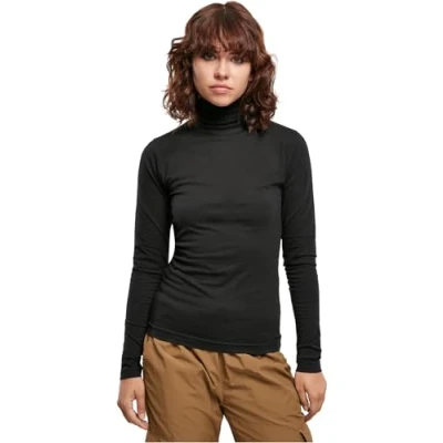 Afbeelding van Urban Classics Basic Turtleneck Longsleeve Dames Sweatshirts zwart M