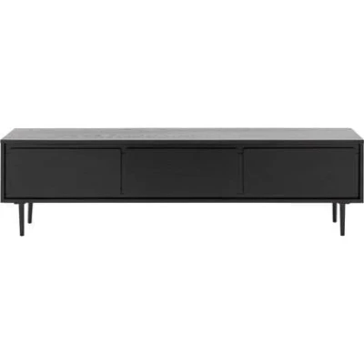 Afbeelding van Goossens Tv Meubel Trani, 2 Deuren 1 Lade 160 Cm Breed Hout Zwart