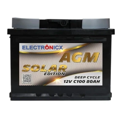 Afbeelding van AGM accu 12 V 80 Ah Electronicx caravan Edition V2 zonne camper