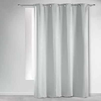 Afbeelding van douceur d&#039;intérieur, Gordijn met ogen (135 x 280 cm), ondoorzichtig, sneeuw, ondoorzichtig