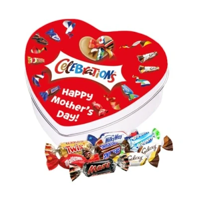 Afbeelding van Mars Celebrations geschenkdoos hartje &quot;Happy Mother&#039;s Day&quot; Twix, Snickers, Mars, Bounty, Galaxy, Maltesers, MilkyWay Moederdag cadeau 120g