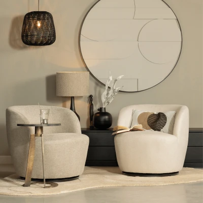 Afbeelding van Serra draaifauteuil geweven stof zand