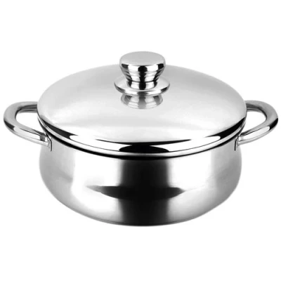 Image de Casserole 20cm 28 L Induction Couvercle Acier Inoxydable à Toutes Cuisinières FAGOR Silverinox Argent