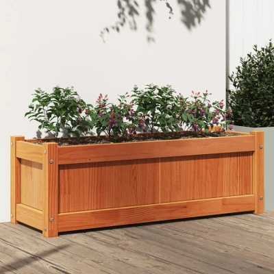 Afbeelding van Plantenbak 90x31x31 cm massief grenenhout wasbruin