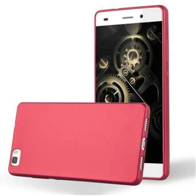 Afbeelding van Cadorabo Hoesje geschikt voor Huawei P8 LITE 2015 in METALLIC ROOD Beschermhoes gemaakt van flexibel TPU silicone Case Cover