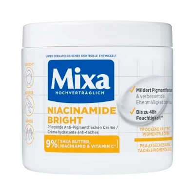 Image de Mixa Niacinamide Bright Crème hydratante anti taches tout usage Convient pour le visage, corps et les mains 400 ml