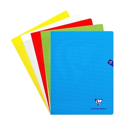 Afbeelding van Clairefontaine schrift mimesys voor ft A4+, 140 bladzijden, kaft in PP, seyès, geassorteerde kleuren 5 stuks