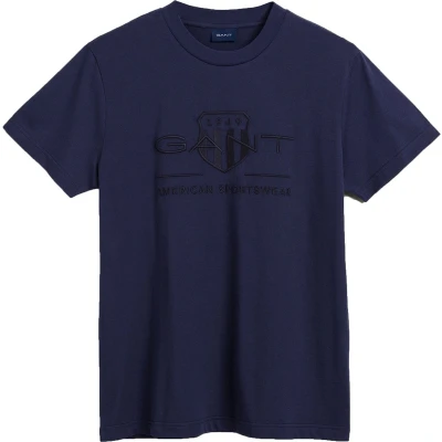 Afbeelding van GANT Tonal Archive Shield Tshirt print, Heren, Maat: 4XL, Evening blue