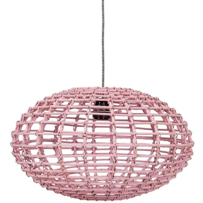 Afbeelding van Kidsdepot hanglamp Pumpkin rotan Pink