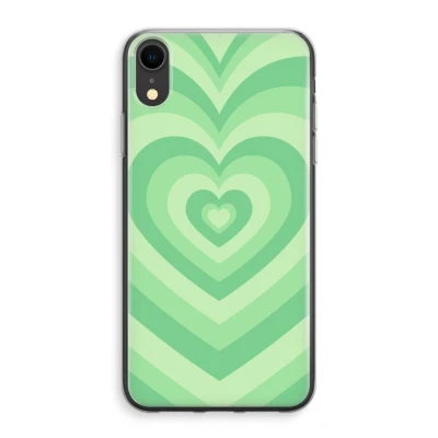 Afbeelding van Case Company® hoesje geschikt voor iPhone XR Hart Groen Soft Cover Telefoonhoesje Bescherming aan alle Kanten en Schermrand