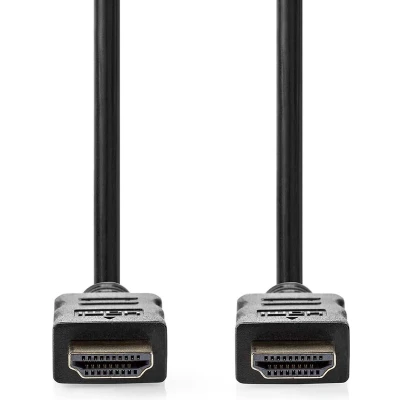 Afbeelding van Nedis High Speed ​​HDMI Kabel met Ethernet HDMI Connector 4K@30Hz ARC 10.2 Gbps 15.0 m Rond PVC Zwart Blister