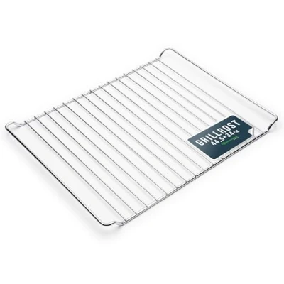 Afbeelding van Ovenrooster 44,5 cm x 34 geschikt voor Whirlpool 481245819334 GRD001 Bauknecht Ignis Indesit Ikea zilver chroom meet oud voorrooster