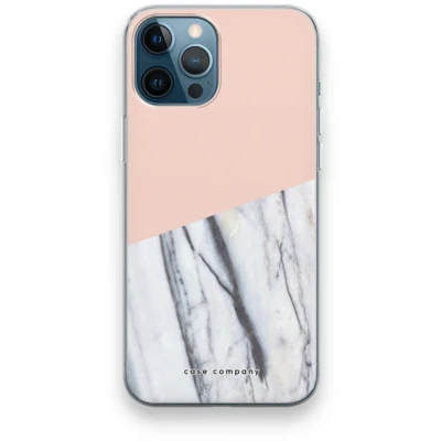 Afbeelding van Case Company® hoesje geschikt voor iPhone 12 Pro A touch of peach Soft Cover Telefoonhoesje Bescherming aan alle Kanten en Schermrand