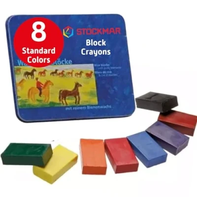 Image de Blocs en cire d&#039;abeille assortiment 8 couleurs métal STOCKMAR