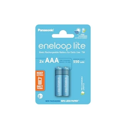Afbeelding van Panasonic eneloop lite, voorgeladen, blisterverpakking (2 pack) BK 4LCCE/2BE oplaadbare batterij NiM