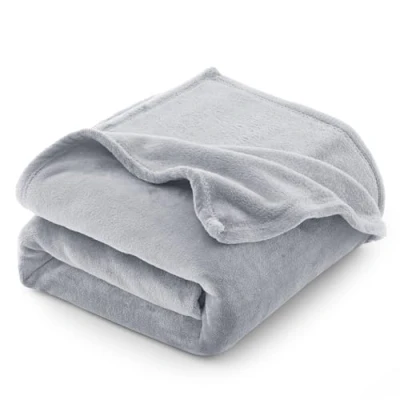 Afbeelding van CozyLux Knuffeldeken, bankovertrek, 130 x 150 cm, voor 4 seizoenen, zacht, warm, licht, flanel, bank, bed, lichtgrijs