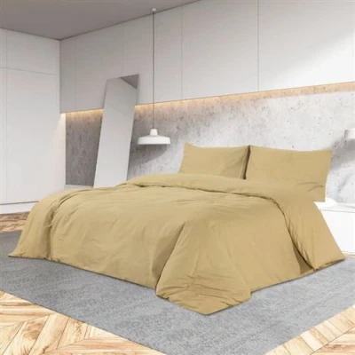 Afbeelding van vidaXL Dekbedovertrekset lichtgewicht 240x220 cm microvezel taupe