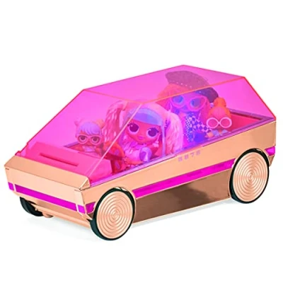 Afbeelding van LOL Surprise 3 in 1 Party Cruiser Car met zwembad, dansvloer &amp; magische lichten Rose Gold roze trim voor OMG poppen Verzamelbaar, leuk cadeau meiden van 4+