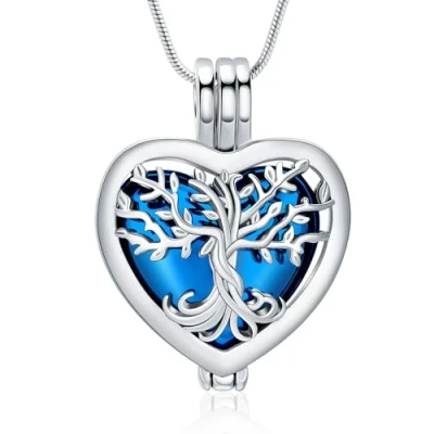 Afbeelding van VCCWYQK Hartvormige begrafenis urn ketting voor as vrouwen sieraden bloem mini aandenken holle hanger, Roestvrij staal Lak Rubber rvs