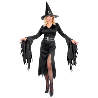 Afbeelding van Widmann Heks &amp; Spider Lady Voodoo Duistere Religie Kostuum Margarita Vrouw Zwart Large Halloween Verkleedkleding