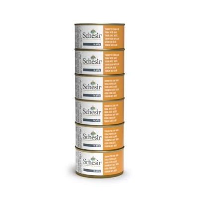 Afbeelding van 6x85g In Gelei Tonijn met Aloe Schesir Kattenvoer