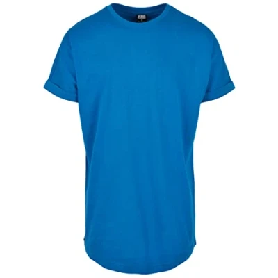 Afbeelding van Urban Classics LONG Shaped Turnup Tshirt basic, Heren, Maat: 3XL, Sporty blue