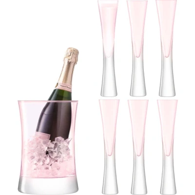 Afbeelding van L.S.A. Moya Champagne Serveerset Set van 7 Stuks Pink / Glass