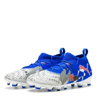 Afbeelding van Puma Future 8 Match Forever Unisex Voetbalschoenen met kunststof noppen voor kinderen, Maat: 32, white/ultra blue/feather gray/glowing red