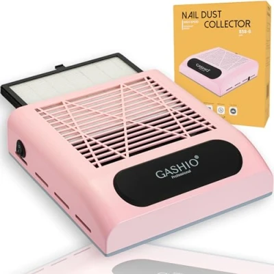 Afbeelding van GASHIO® Professionele nagelstofzuiger, 80 W, voor acrylnagels, gelnagels, krachtig, manicure en pedicure, vervangbaar HEPA filter