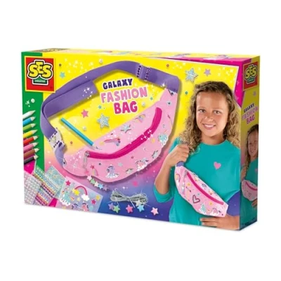 Afbeelding van SES Creative 14774 Galactische Heuptas Personaliseer een roze tas met stickers en kralen Perfect voor creatieve mode