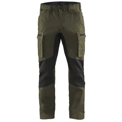 Image de Pantalon services stretch vert olive/noir