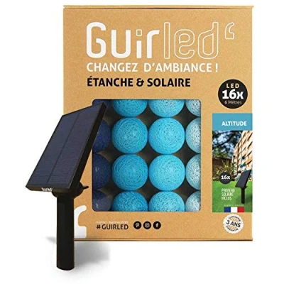 Afbeelding van Guirled Lichtsnoer met ballen voor buiten IP55 waterdicht Hoog rendement zonnepaneel Automatisch aan/uit 16 bollen 3m Hoogte
