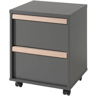 Image de caisson à roulettes pour bureau London couleur anthracite 59,7x48,1x40 cm Gris Bois Vipack