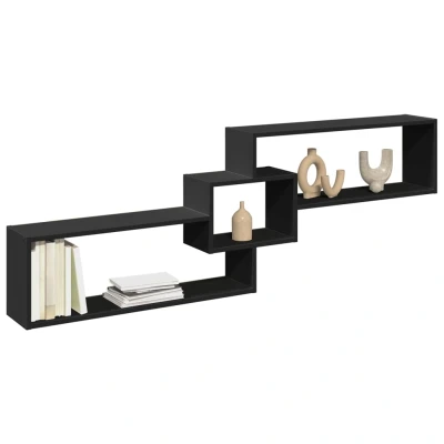 Afbeelding van vidaXL Wandkast 158x18x53 cm bewerkt hout zwart