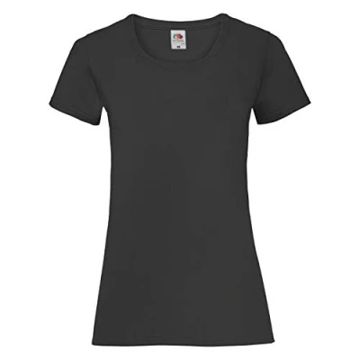 Afbeelding van Fruit of the Loom, Lady Fit T shirt &quot;Valueweight Tee&quot;, zwart.