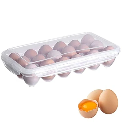 Afbeelding van 18 Grid Ei Opbergdoos, Plastic Eierdoos, Transparante Draagbare Stapelbare Eiercontainer met Deksel voor Bescherming, Keep Egg Fresh