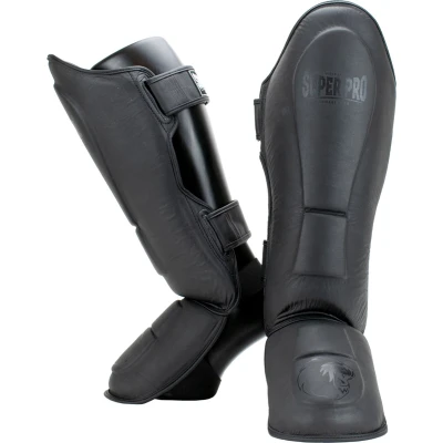 Afbeelding van Super Pro Combat Gear Lederen Scheenbeschermer Guardian Grijs Medium