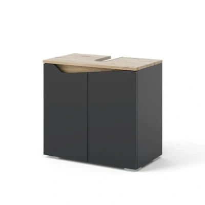 Afbeelding van Vicco Wastafelonderbouw Marelle, Antraciet/Antraciet, 60 x 57.5 cm met 2 deuren