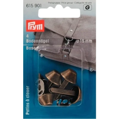 Afbeelding van Prym 615901 Bodemnagels voor tassen Ø 15 mm oudmessing