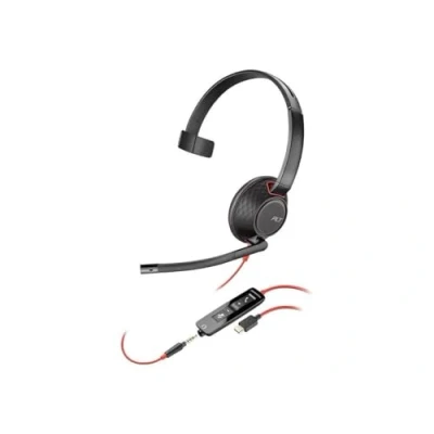 Afbeelding van POLY Blackwire 5210 Headset Bedraad Hoofdband Oproepen/muziek USB Type A Zwart, Rood