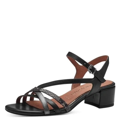 Afbeelding van Marco Tozzi Sandalen, Dames, Maat: 40, Black comb Leer/ synthetisch
