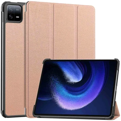 Afbeelding van iMoshion Tablet Hoes Geschikt voor Xiaomi Pad 6 Pro / Trifold Bookcase Rosé goud