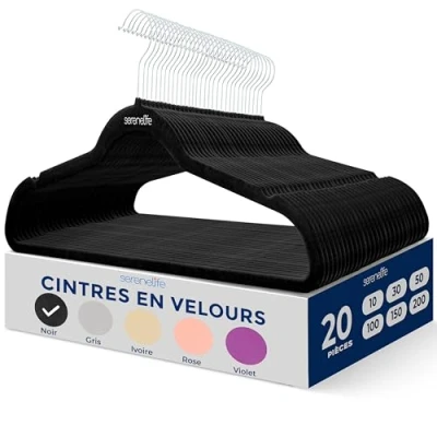 Afbeelding van SereneLife Kleerhangers, Fluwelen Hangers, Antislip Zware Duurzame Kledinghangers Set 20Stuks Duurzaam met 360 Draaihaak
