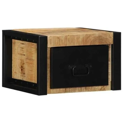 Image de vidaXL Tables de chevet 2 pcs 40x35x25 cm bois manguier massif brut4015947