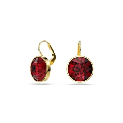 Afbeelding van Swarovski Bella DROP Round CUT Oorbellen, Dames, Maat: One Size, Red