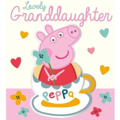 Afbeelding van verjaardagskaart voor kleindochter, Peppa Pig haar,