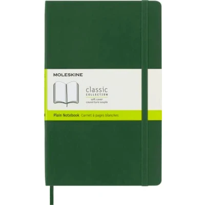 Image de Carnet classique grand format Moleskine à pages blanches couverture souple Vert