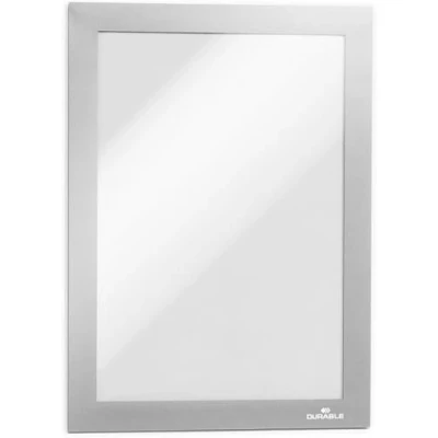 Afbeelding van Durable Duraframe 487123 frame, zelfklevend, voor documenten, A5, zilverkleurig, 2 stuks
