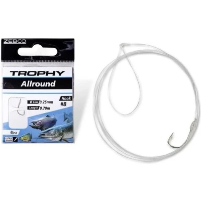 Afbeelding van Zebco Trophy Allround Hook to Nylon 70cm (8 pcs) Silver Maat : 4